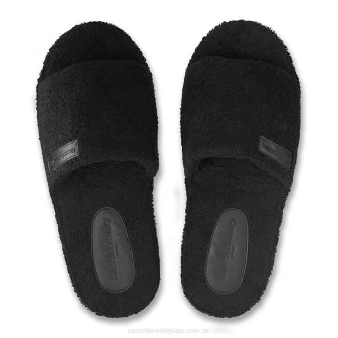 män svart Russell And Bromley ricco frottéhandduk toffel T4XZ547