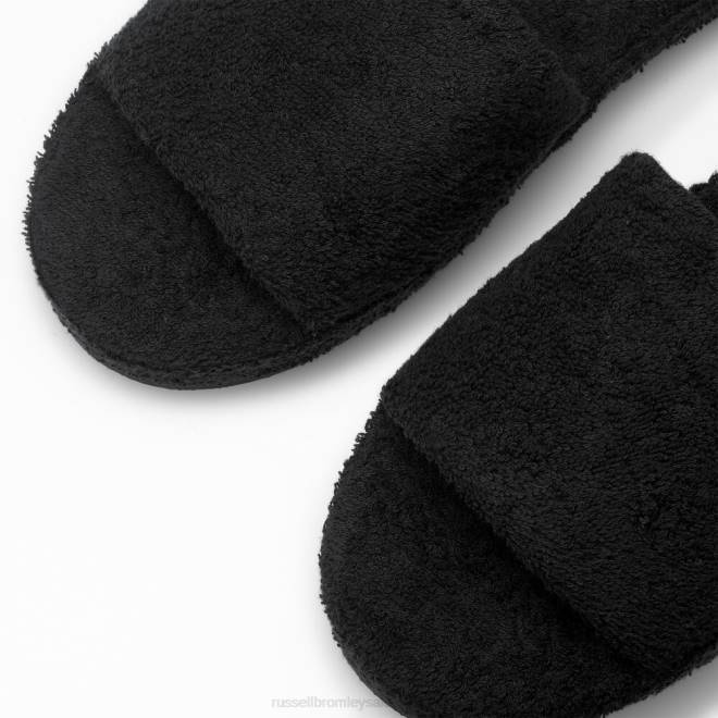 män svart Russell And Bromley ricco frottéhandduk toffel T4XZ547