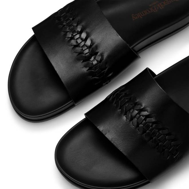 män svart Russell And Bromley väv slide vävd detalj reglage T4XZ503