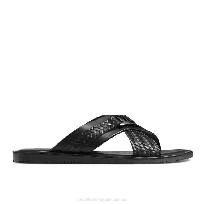 män svart Russell And Bromley vision weave stämpel sandal T4XZ502