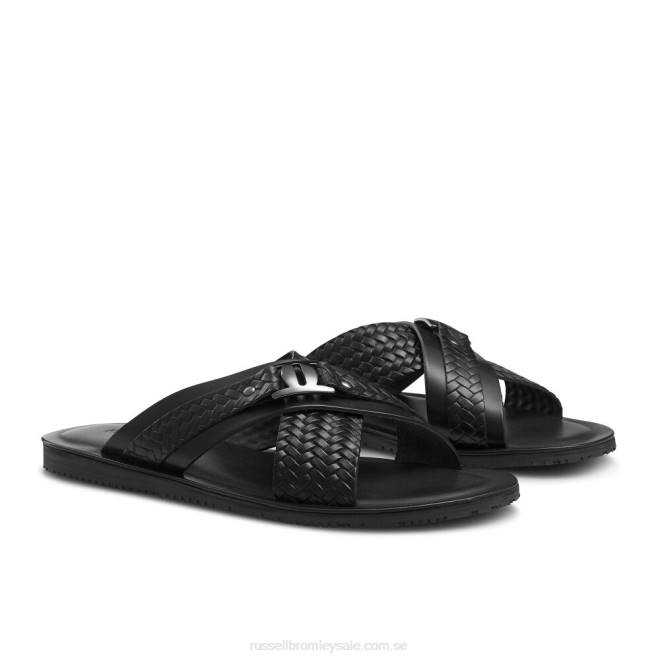 män svart Russell And Bromley vision weave stämpel sandal T4XZ502