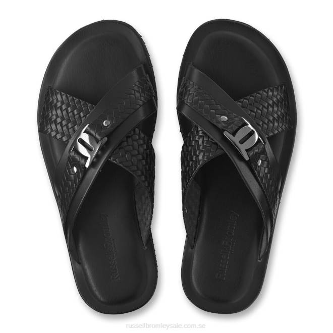 män svart Russell And Bromley vision weave stämpel sandal T4XZ502