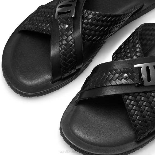 män svart Russell And Bromley vision weave stämpel sandal T4XZ502