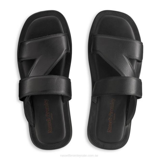 män svart Russell And Bromley zeus rutschkana sandal T4XZ522
