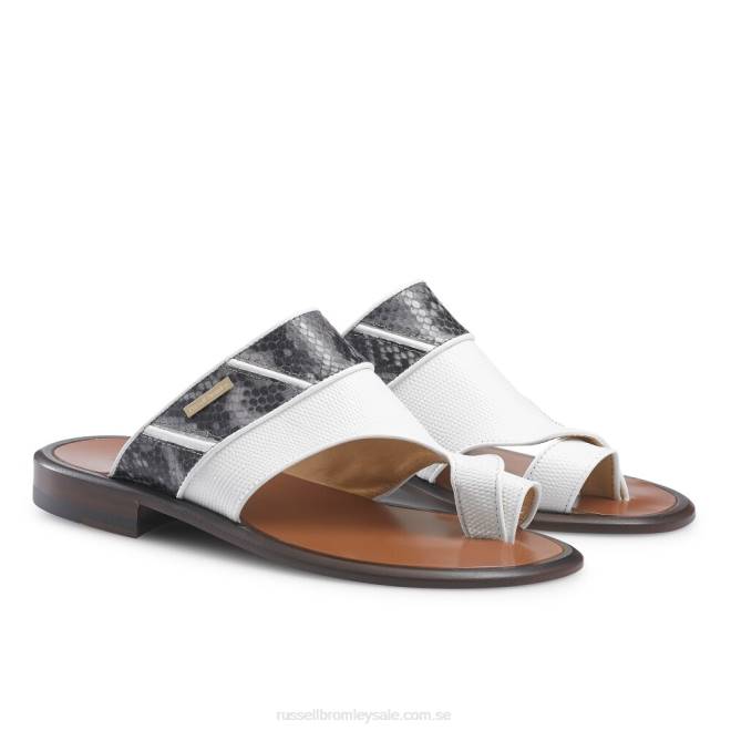 män vit Russell And Bromley barolo sandal med öppen tå T4XZ540