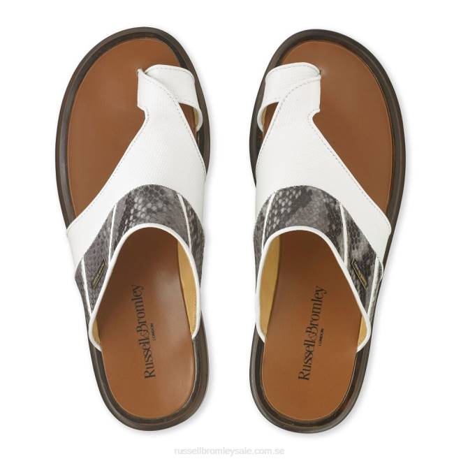 män vit Russell And Bromley barolo sandal med öppen tå T4XZ540