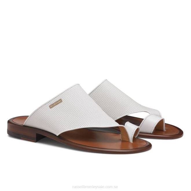 män vit Russell And Bromley perugia sandal med tåögle T4XZ532