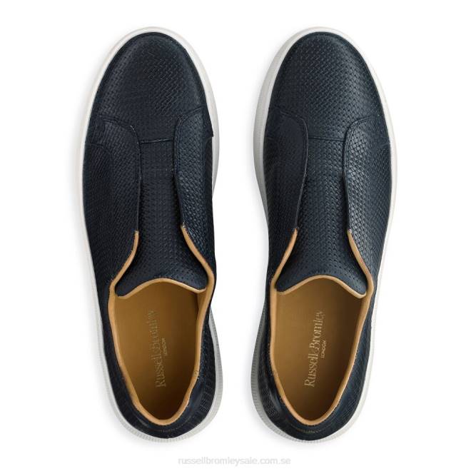 män blå Russell And Bromley clearway m snörlösa sneaker T4XZ429