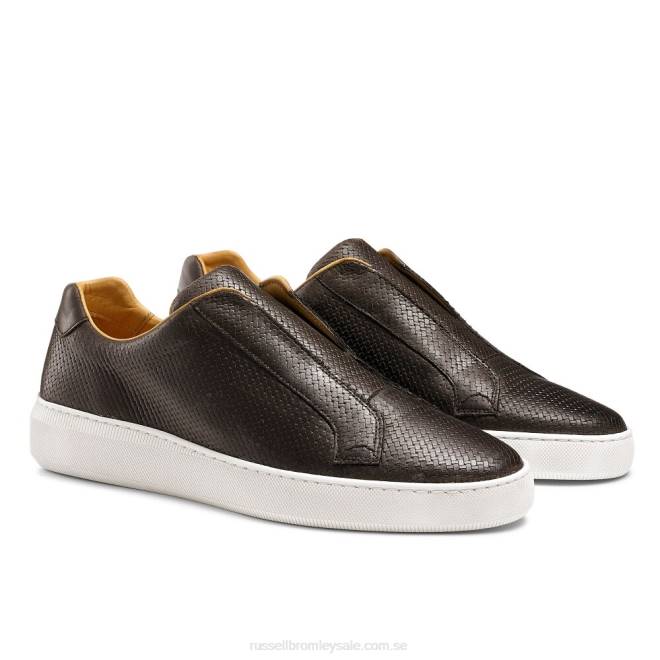 män brun Russell And Bromley clearway m vävd snörslös sneaker T4XZ430