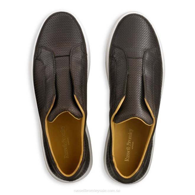 män brun Russell And Bromley clearway m vävd snörslös sneaker T4XZ430