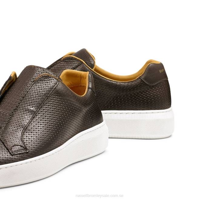 män brun Russell And Bromley clearway m vävd snörslös sneaker T4XZ430