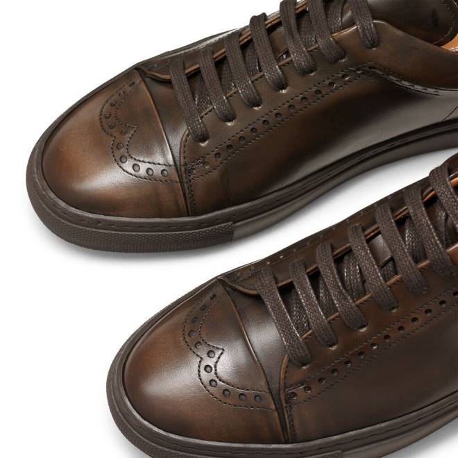 män brun Russell And Bromley legend lo lyxsneaker T4XZ471