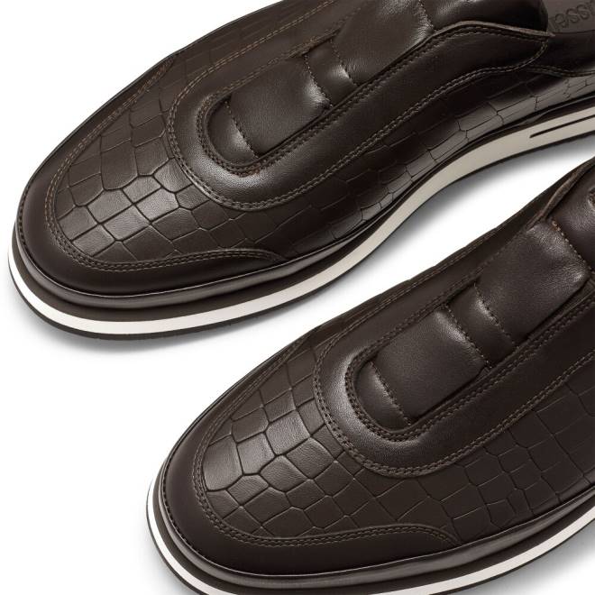 män brun Russell And Bromley san giusto oxford snörlösa sneaker T4XZ432