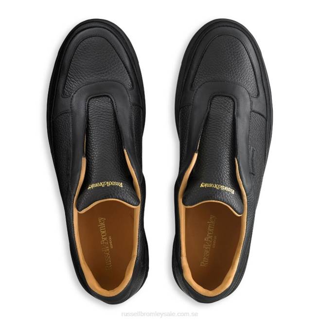 män svart Russell And Bromley lex snörlösa sneaker T4XZ470