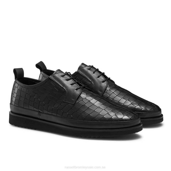 män svart Russell And Bromley san carlo derby hybrid sneaker med spets T4XZ475