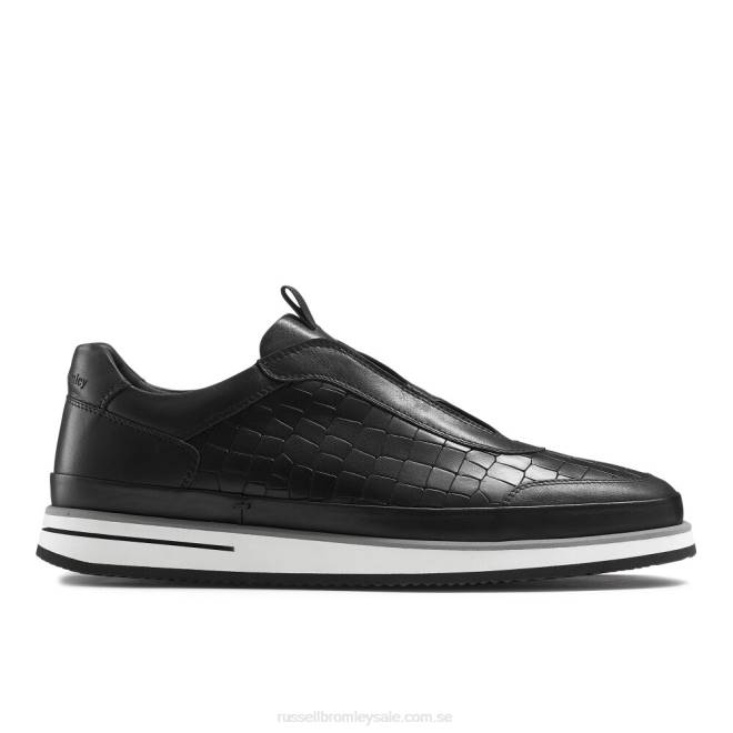 män svart Russell And Bromley san giusto oxford snörlösa sneaker T4XZ431