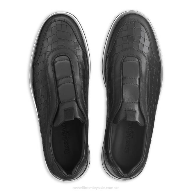 män svart Russell And Bromley san giusto oxford snörlösa sneaker T4XZ431