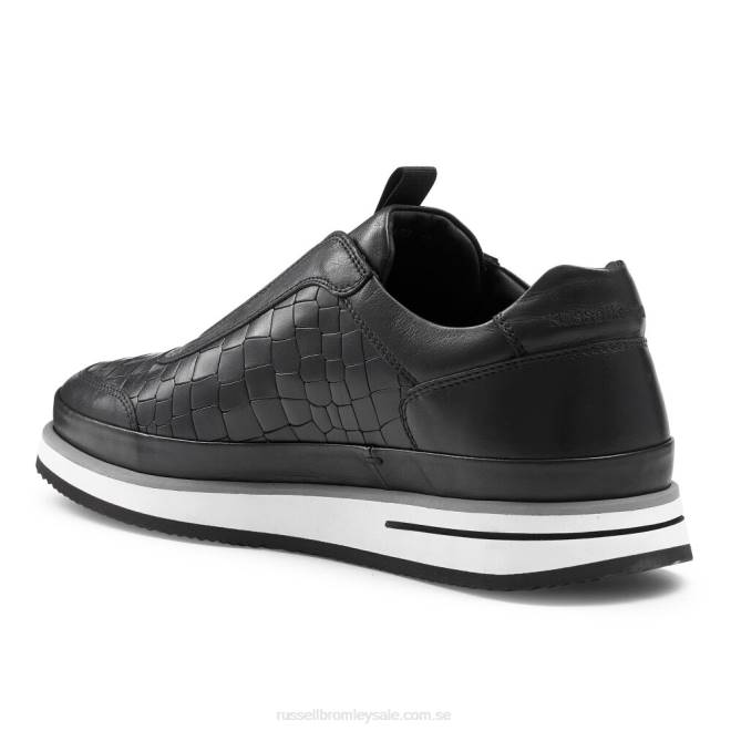 män svart Russell And Bromley san giusto oxford snörlösa sneaker T4XZ431