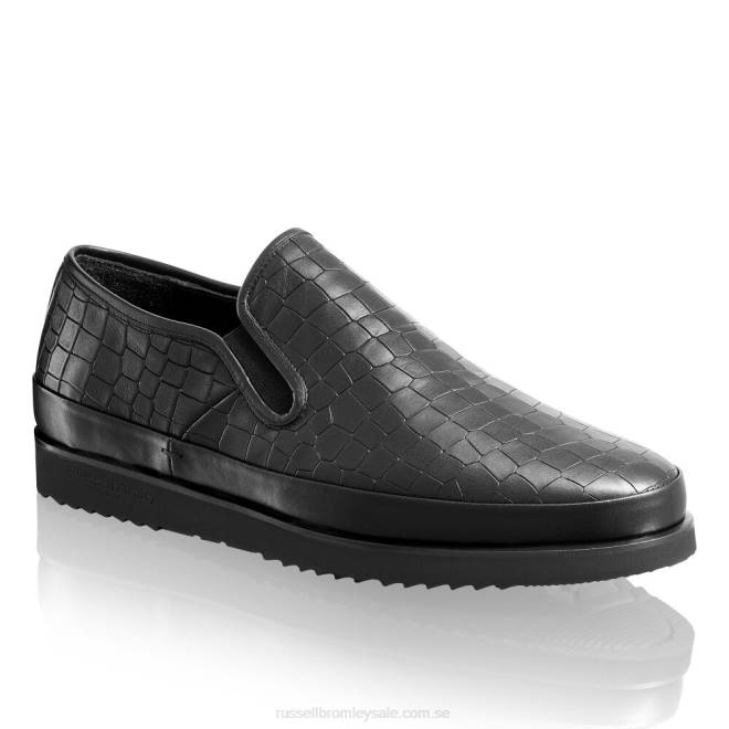 män svart Russell And Bromley sanmarino slip-on sneaker T4XZ433