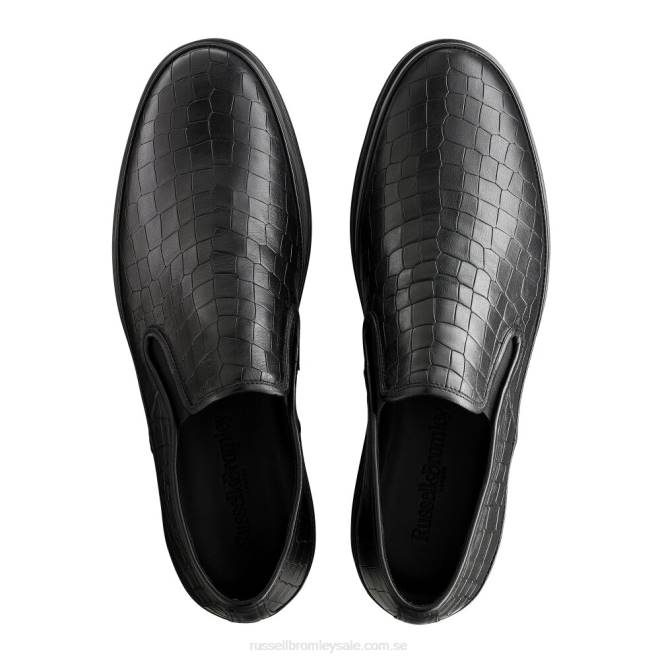 män svart Russell And Bromley sanmarino slip-on sneaker T4XZ433