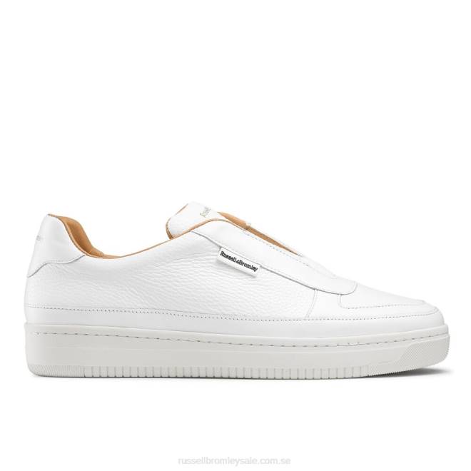 män vit Russell And Bromley lex snörlösa sneaker T4XZ473
