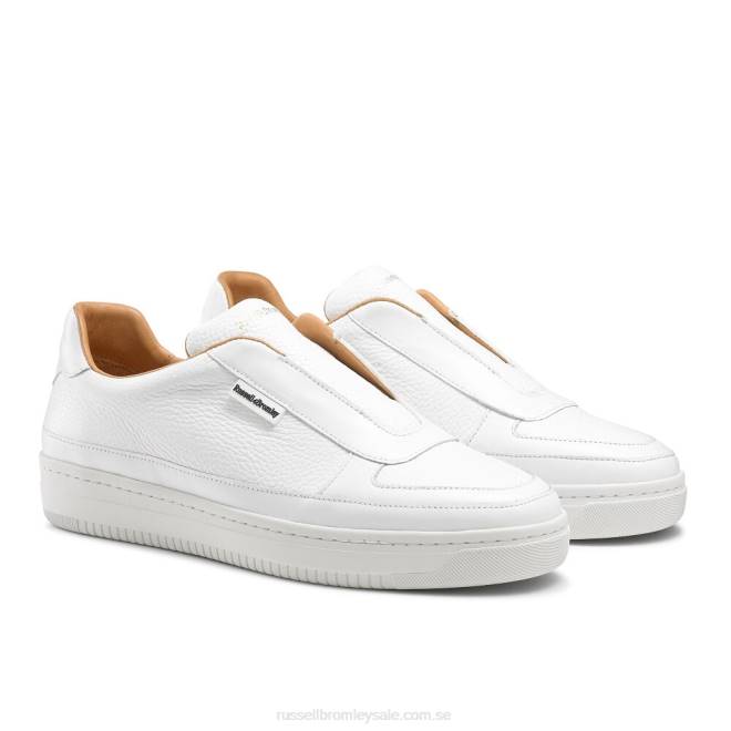 män vit Russell And Bromley lex snörlösa sneaker T4XZ473