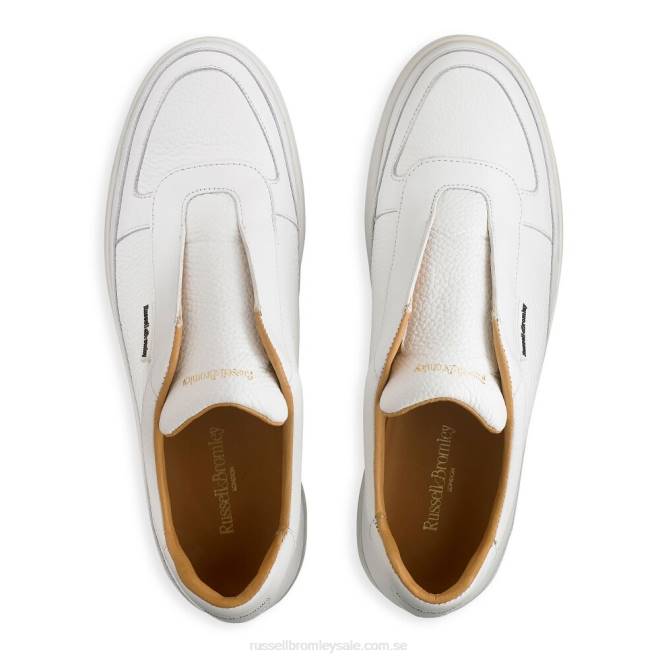 män vit Russell And Bromley lex snörlösa sneaker T4XZ473