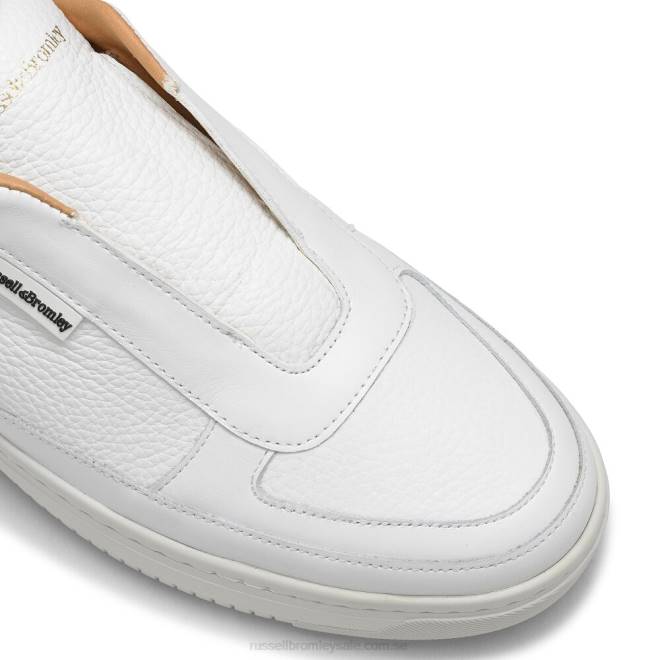 män vit Russell And Bromley lex snörlösa sneaker T4XZ473