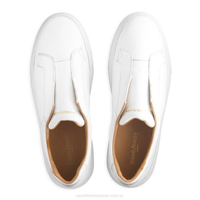 män vit Russell And Bromley slipway snörlösa sneaker T4XZ438
