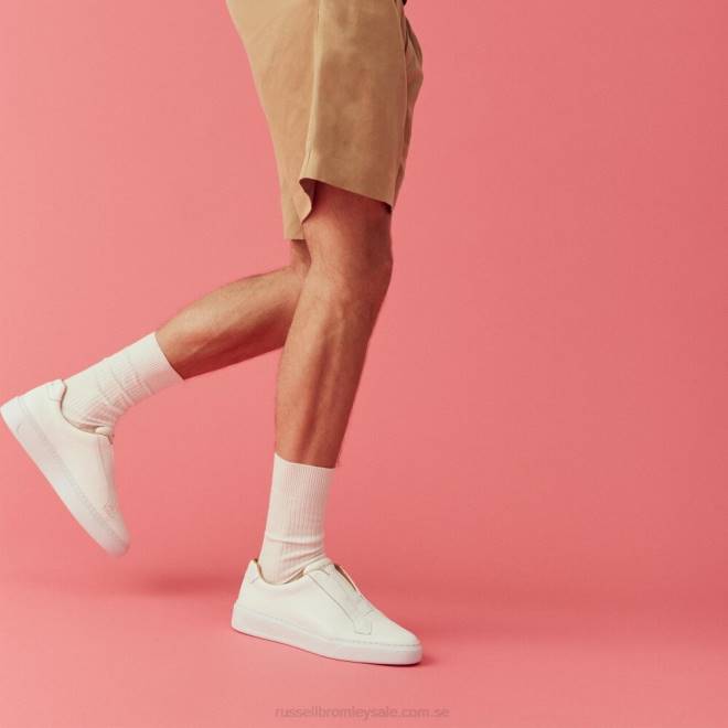 män vit Russell And Bromley slipway snörlösa sneaker T4XZ438
