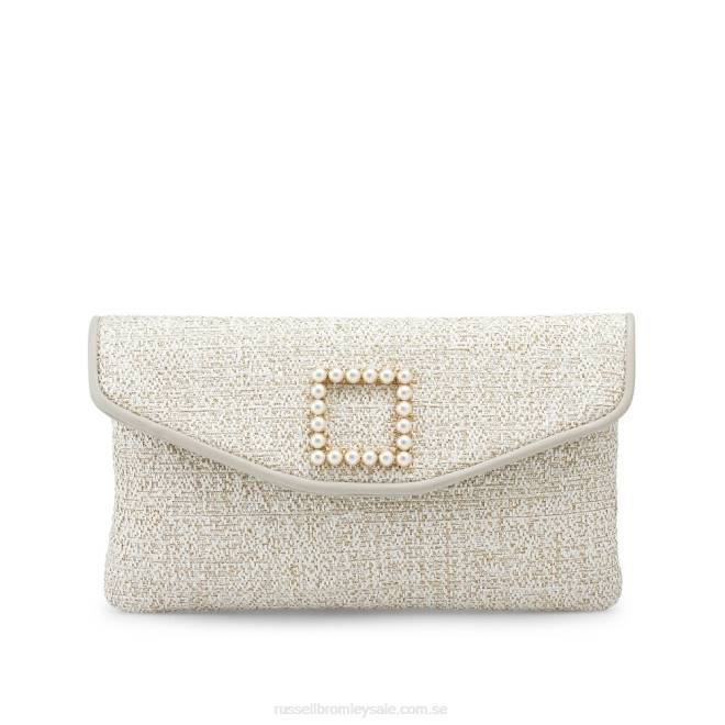 beige Russell And Bromley midnight clutch pearl trim clutch T4XZ779